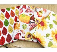 Fat Quarter Fabric Bundle - Autumn Fabric Gonks Sunflowers & Leaves Mix - 3 Piece Bundle - Quality Cotton Craft Fabric Material