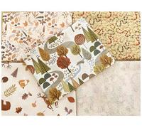 Fat Quarter Fabric Bundle - Nature Trail Autumn Woodland Animals Collection - Cotton Quilting Craft Fabric Material Bundle