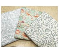 Fat Quarter Fabric Bundle - William Morris Duck Egg - Bird Floral Print Craft Fabric Material