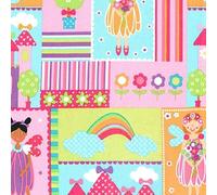 Fat Quarter Fairy Squares Cotton Quilting Fabric Michael Miller 6738 BRITE