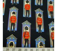 Fat Quarter Guards On Century London Black Cotton Quilting Fabric - Nutex