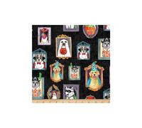 Fat Quarter Howl-O-Ween Halloween Dogs In Frames 100% Cotton Fabric