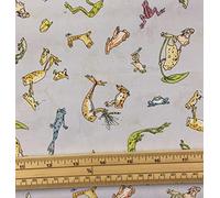 Fat Quarter Leap Frog Frogs On Light Blue Allover 100% Cotton Quilting Fabric