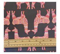 Fat Quarter Llama Rama Pink And Orange 100% Cotton Quilting Fabric