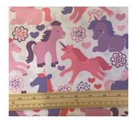 Fat Quarter Magic Unicorns Pink And Purple 100% Cotton Quilting Fabric