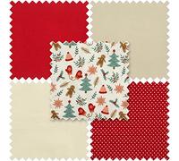 Fat Quarter Pack of 5 Pieces - Gingerbread