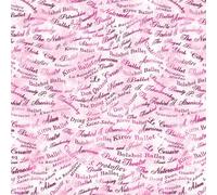 Fat Quarter Pearl Ballet Pink Words Allover 100% Cotton Quilting Fabric