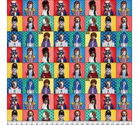 Fat Quarter Pets Rock Rock Stars In Square Frames 100% Cotton Quilting Fabric