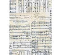 Fat Quarter Sheet Music 100% Cotton Quilting Fabric - Moonlight and Roses