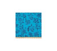 Fat Quarter Skylanders Quotes Allover On Blue 100% Quilting Cotton Fabric