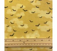 Fat Quarter Spooky Halloween Batty Bats On Gold 100% Cotton Quilting Fabric