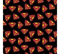 Fat Quarter Superman Logo On Black DC Comics 100% Cotton Quilting Fabric