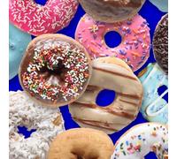 Fat Quarter This & That III Donuts On Royal Blue 100% Cotton Quilting Fabric