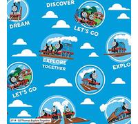 Fat Quarter Thomas The Tank Engine Explore Together 100% Cotton Quilting Fabric