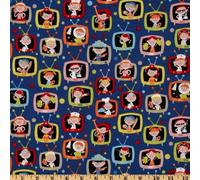 Fat Quarter When I Grow Up Kids Denim Blue Quilting Fabric - Michael Miller