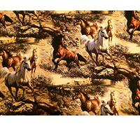 Fat Quarter Wild Wings Independence Pass Horses Cotton Quilting Fabric- Springs