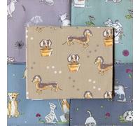 Fat Quarters Bundle - Pets by Debbie Shore. Assorted Cotton Fabrics Featuring Cats and Dogs Perfect for Crafting, Sewing and Quilting