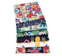 Fat Quarters, Cotton Rainforest Plant Pattern Sewing Cloth Fabric - Square Quilting Fabric Squares Bundle Sewing Quilting Craft Patchwork for Sewing