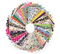 Fat Quarters Fabric Bundles, 50 Pcs Material for Sewing, 10 * 10cm Square Patchwork Fabric Bundles for Sewing Cotton Pattern, Floral Cottons Fabric for Artcraft Fabric Cotton Patchwork Squares