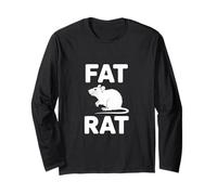 Fat Rat Funny Sarcastic Rodent Silhouette Long Sleeve T-Shirt