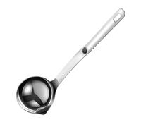 Fat Separator Ladle, Oil Strainer Spoon, Food Grade Stainless Steel, Skimming Feature, Long Handle Design, Soup Ladle for Home Kitchen Use, 12.01 x 3.74 x 1.97 Inches Silver 1 Piece