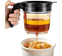 Fat Separator with Bottom Release and Oil or Fat Strainer 4 Cups 1000ml Gravy Separator Measuring Cup Plastic Soup Oil Separator Fat Skimmer for Gravy Sauces and Other Liquids