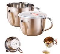 Fat Separator with Dual Spout Design,Fat Separator Jug, Stainless Steel Gravy Separator Jug with Handle Bacon Grease Container, Reusable Fat Separator Kitchen Gadgets for Home Kitchen(1000ml) (c-2pcs)