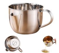 Fat Separator with Dual Spout Design,Fat Separator Jug, Stainless Steel Gravy Separator Jug with Handle Bacon Grease Container, Reusable Fat Separator Kitchen Gadgets for Home Kitchen(1000ml) (a-1pcs)