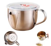 Fat Separator with Dual Spout Design,Fat Separator Jug, Stainless Steel Gravy Separator Jug with Handle Bacon Grease Container, Reusable Fat Separator Kitchen Gadgets for Home Kitchen(1000ml) (b-1pcs)