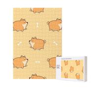 Fat Shiba Inu Anime Dog Pattern,300 Pieces Wooden Jigsaw Family Game Jigsaw Puzzles for Adults Teens