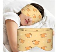 Fat Shiba Inu Anime Dog Pattern, Sleep Mask for Home Travel, Full Eye Covers Light Blocking Eye Mask Sleep Eye and Ear Muffs
