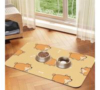 Fat Shiba Inu Anime Dog Pattern,Waterproof Pet Feeding Mat,PU Leather Placemats for Cat Dog Water Bowl,Food Mats,40x60cm
