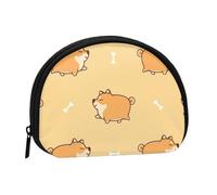 Fat Shiba Inu Anime Dog Pattern, Women's Storage Bag Shell Makeup Bag Small Coin Purse Shell Change Pouch