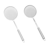 Fat Skimmer Spoon Fine Mesh Long Handle 2 Pieces Oil Skimmer Strainer Spoon for Home Restaurant Dining Room Hot Pot Frying Cooking Stewing Filtering Grease Gravy Foam Kitchen Tool Set