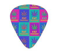 Fat Thursday Neon Leaf 12 Pack Guitar Picks With 3 Thicknesses And Storage Box, Abs Plectrums For Electric Bass Guitar Players