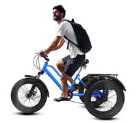 Fat Tire Tricycles with Basket for Adults, 3 Wheels Cruise Bicycles, 7 Speed, Carbon Steel Frame - Exercise Men's Women's Tricycles