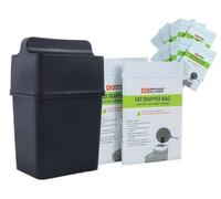 Fat Trapper System/Grease Storage Container with TWELVE Disposable Grease Bags for Bacon Grease and Kitchen Cooking Oil Disposal