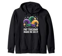Fat Tuesday Made Me Do It Mardi Gras Jester Zip Hoodie