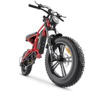 Fat Tyre Electric Bike, 48V 15.6Ah, 20" E-Bike for Adults Men 7-Speed Ebike | Long Range Pedal Assist Mountain e Bike with Throttle Assisted Speed Dual Suspension & Hydraulic Disc Brakes LCD Display