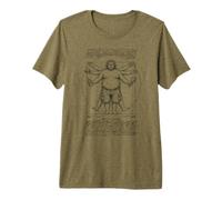Fat Vitruvian Man Funny Dad BOD Da Vinci Father's Day Premium T-Shirt