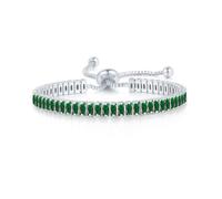 FATACI Tennis Bracelets,Birthstone Slider Adjustable Bracelets Brass with 5A Cubic Zirconia Bridal Bridesmaids Wedding Birthday Mother's Day Jewelry Gifts for Women Girls, 6.5-10in, Brass, Cubic
