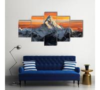 FatAco 5 Piece Stretched and Framed Artwork Ama Dablam Evening View Paintings on Canvas Wall Art for Living Room Bedroom Home Decorations