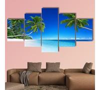FatAco 5 Piece Stretched and Framed Artwork Tropical Paradise Paintings on Canvas Wall Art for Living Room Bedroom Home Decorations