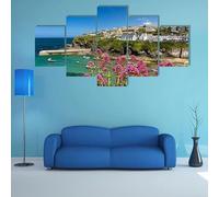 FatAco 5 Pieces Canvas Wall Art Harbour Of Port Isaac Cornwall Picture Painting Modern Artwork for Home Office Decor (Frameless)