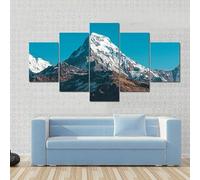 FatAco 5 Pieces Canvas Wall Art Himalaya Mountains Nepal Picture Painting Modern Artwork for Home Office Decor (Frameless)