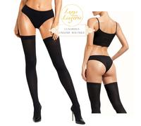 FATAL 80 StayUp by Wolford M Medium Black Noir Stayups Sheerless Tights