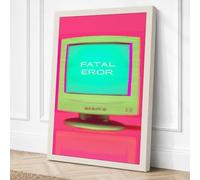 FATAL ERROR Monitor Retro Canvas Wall Art Print 18x12 Inch (46 x 30 cm)