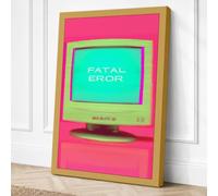 FATAL ERROR Monitor Retro Canvas Wall Art Print 18x12 Inch (46 x 30 cm)