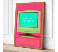FATAL ERROR Monitor Retro Canvas Wall Art Print 24x16 Inch (61 x 41 cm)
