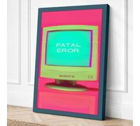 FATAL ERROR Monitor Retro Canvas Wall Art Print 24x16 Inch (61 x 41 cm)